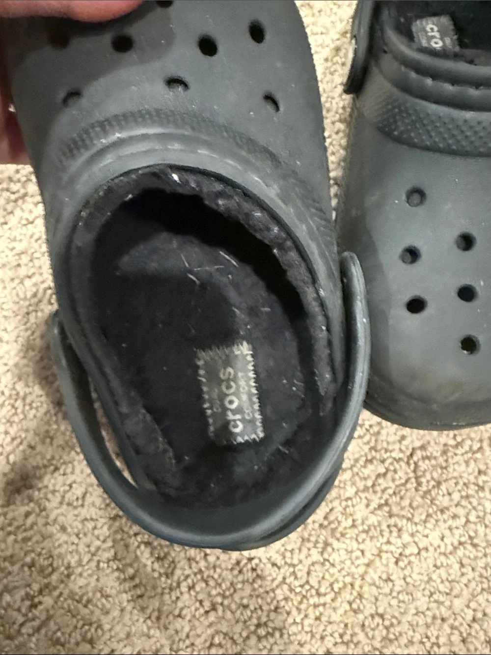 CROCS Kids Classic Fuzzy Lined Clog in Black